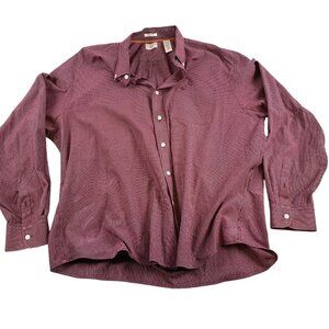 Dockers Men's Shirt XXL Classic Fit Long Sleeve Checkered Cotton & Polyester